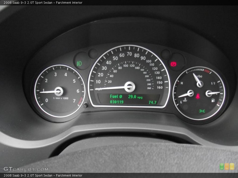 Parchment Interior Gauges for the 2008 Saab 9-3 2.0T Sport Sedan #45564207