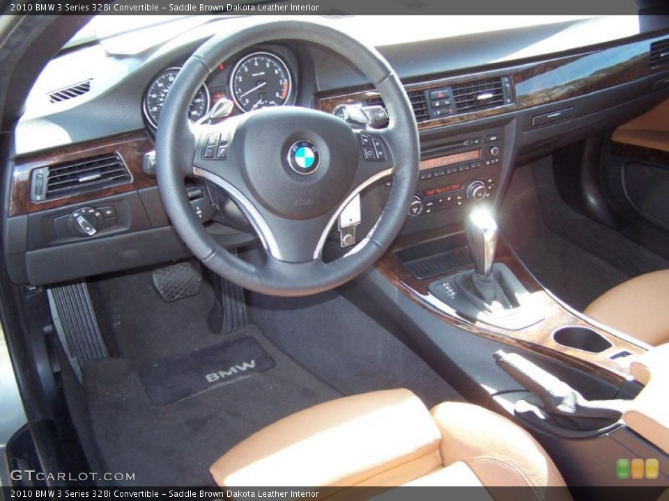 Saddle Brown Dakota Leather Interior Prime Interior for the 2010 BMW 3 Series 328i Convertible #45566975