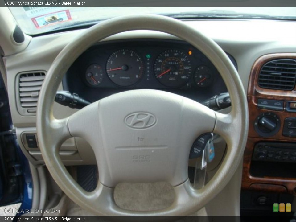 Beige Interior Steering Wheel for the 2000 Hyundai Sonata GLS V6 #45567755