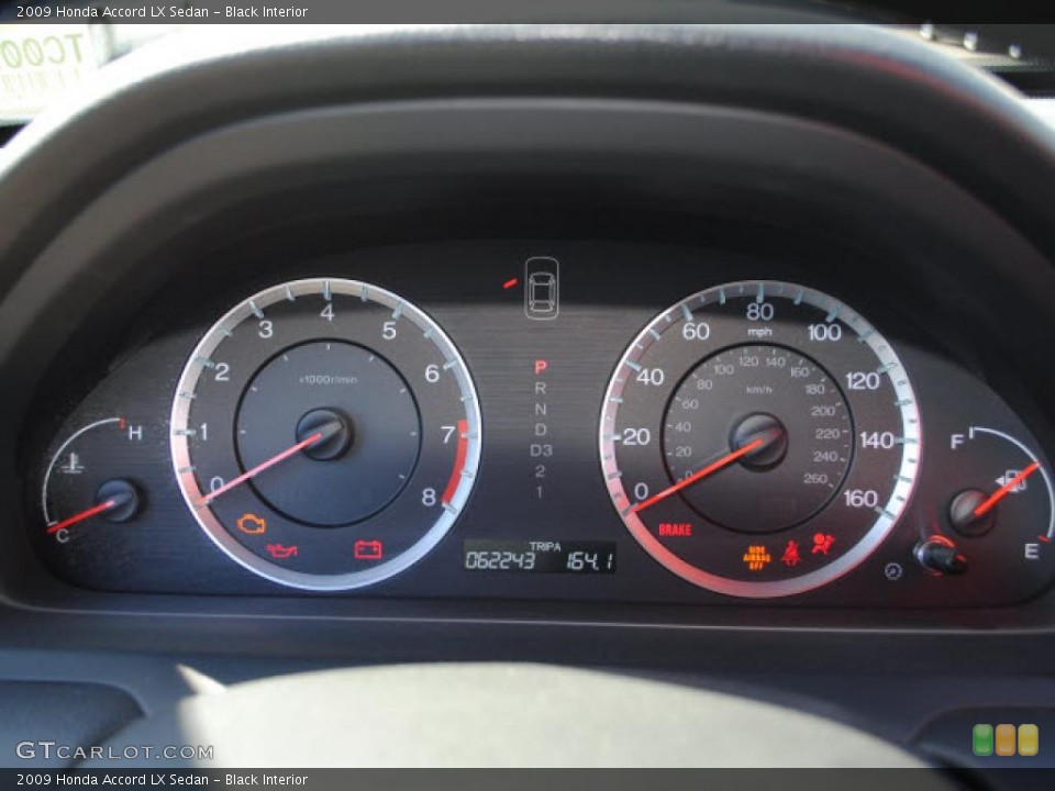 Black Interior Gauges for the 2009 Honda Accord LX Sedan #45569243