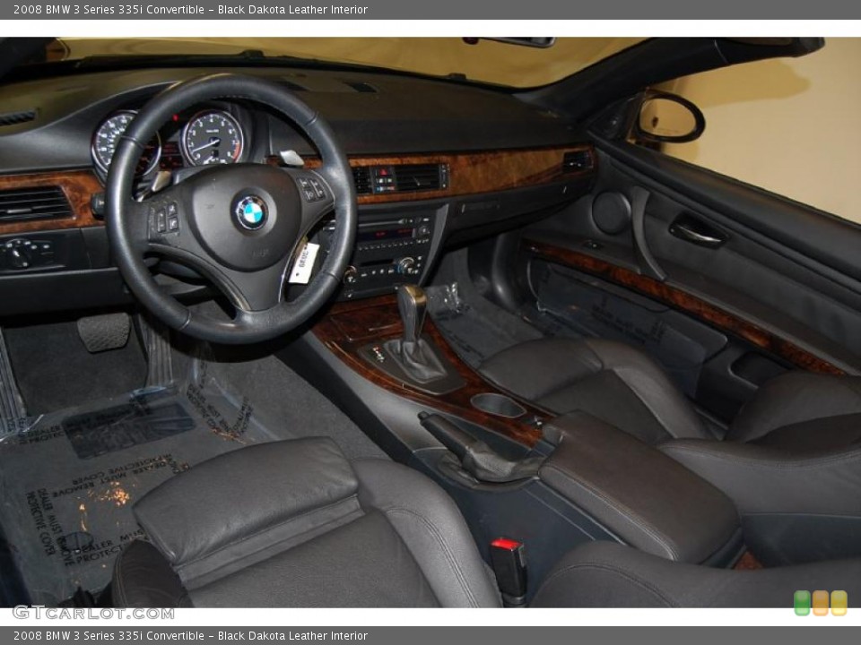 Black Dakota Leather Interior Photo for the 2008 BMW 3 Series 335i Convertible #45569475