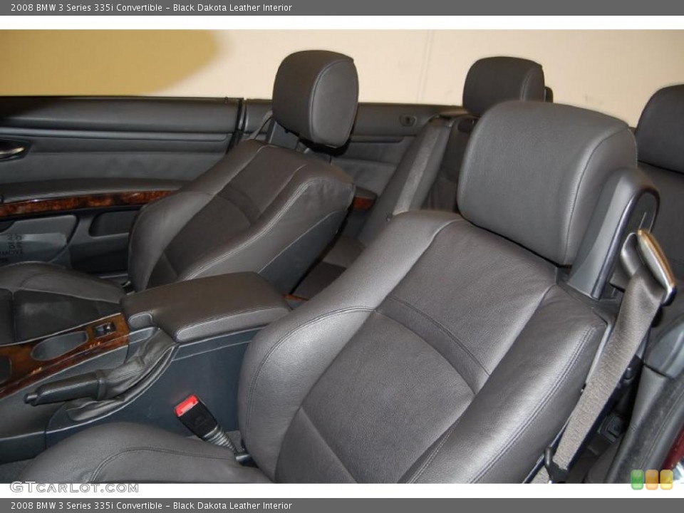 Black Dakota Leather Interior Photo for the 2008 BMW 3 Series 335i Convertible #45569499