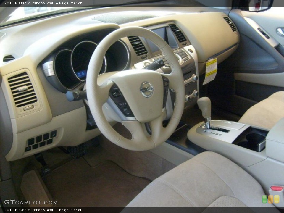 Beige Interior Prime Interior for the 2011 Nissan Murano SV AWD #45569539