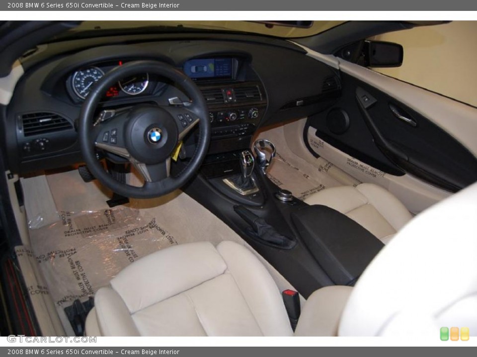 Cream Beige Interior Photo for the 2008 BMW 6 Series 650i Convertible #45570118