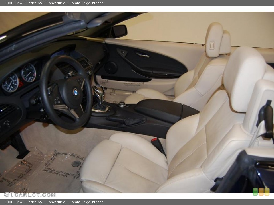 Cream Beige Interior Photo for the 2008 BMW 6 Series 650i Convertible #45570123
