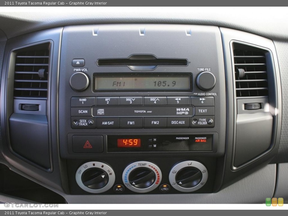 Graphite Gray Interior Controls for the 2011 Toyota Tacoma Regular Cab #45573782