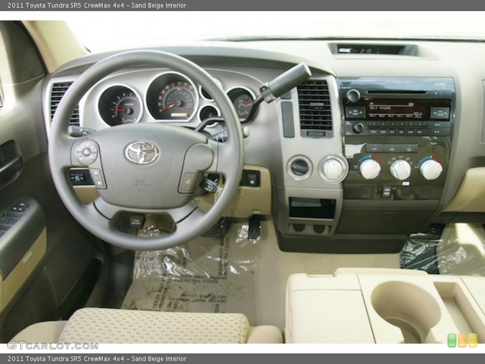 Sand Beige Interior Dashboard for the 2011 Toyota Tundra SR5 CrewMax 4x4 #45574854