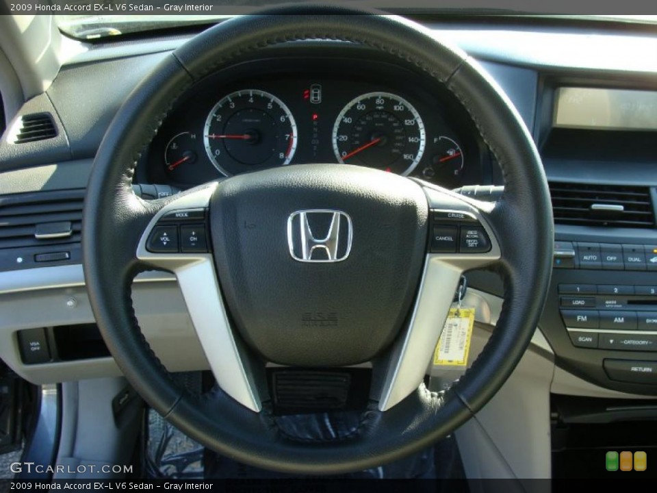 Gray Interior Steering Wheel for the 2009 Honda Accord EX-L V6 Sedan #45575262