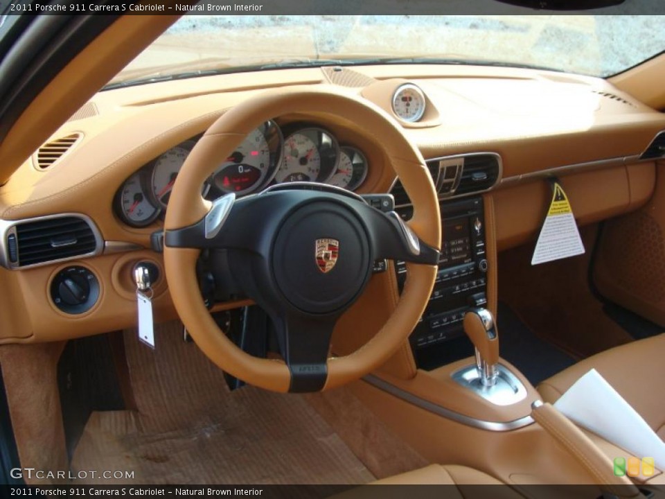 Natural Brown Interior Dashboard for the 2011 Porsche 911 Carrera S Cabriolet #45580556