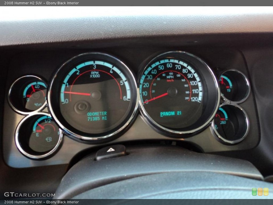 Ebony Black Interior Gauges for the 2008 Hummer H2 SUV #45583883