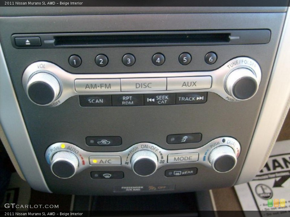 Beige Interior Controls for the 2011 Nissan Murano SL AWD #45588183