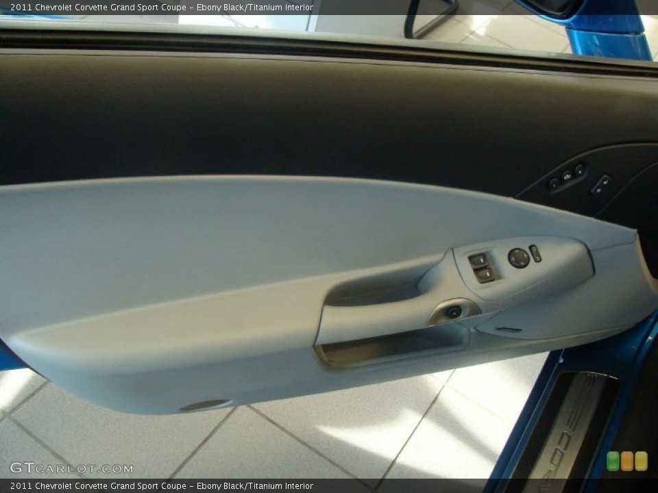 Ebony Black/Titanium Interior Door Panel for the 2011 Chevrolet Corvette Grand Sport Coupe #45589295