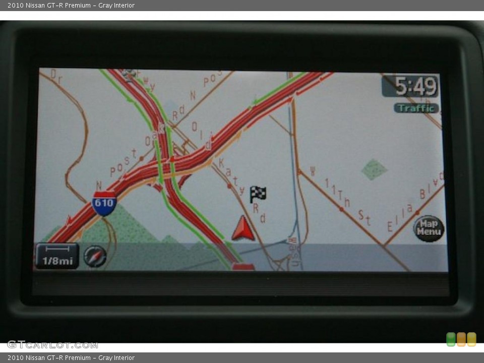Gray Interior Navigation for the 2010 Nissan GT-R Premium #45589715