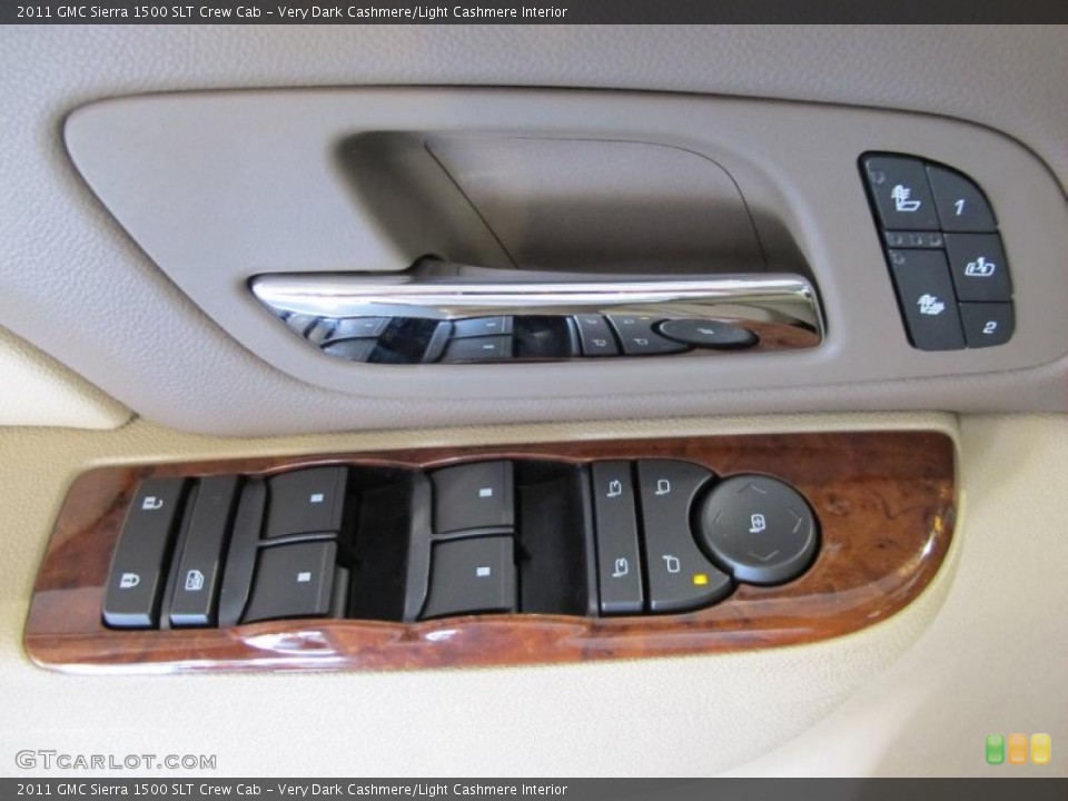 Very Dark Cashmere/Light Cashmere Interior Controls for the 2011 GMC Sierra 1500 SLT Crew Cab #45589763