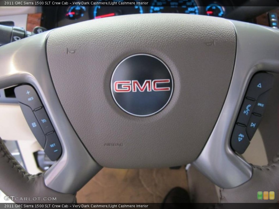 Very Dark Cashmere/Light Cashmere Interior Controls for the 2011 GMC Sierra 1500 SLT Crew Cab #45589771