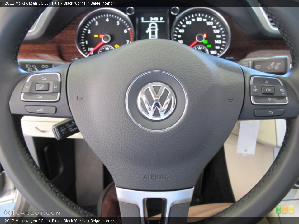 Black/Cornsilk Beige Interior Steering Wheel for the 2012 Volkswagen CC Lux Plus #45593099