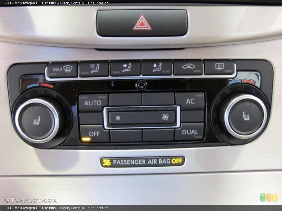 Black/Cornsilk Beige Interior Controls for the 2012 Volkswagen CC Lux Plus #45593107
