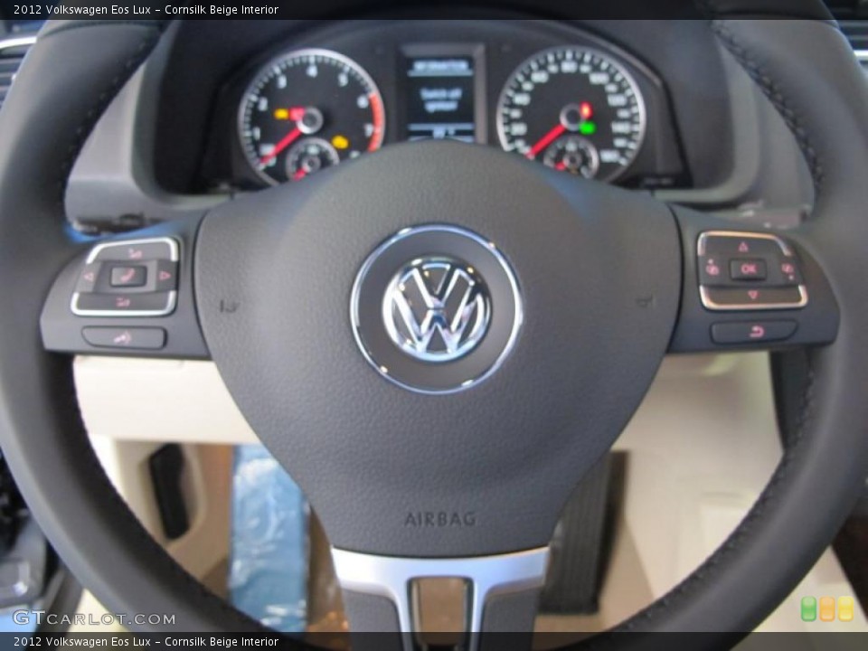 Cornsilk Beige Interior Steering Wheel for the 2012 Volkswagen Eos Lux #45593179