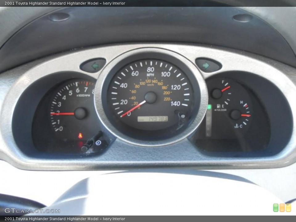 Ivory Interior Gauges for the 2001 Toyota Highlander  #45602337