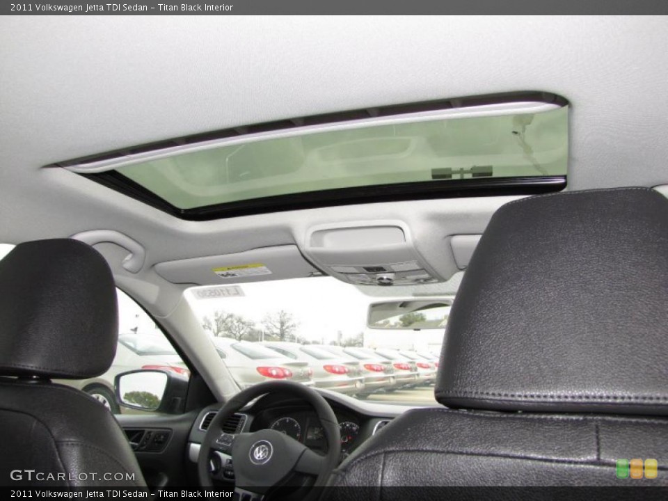 Titan Black Interior Sunroof for the 2011 Volkswagen Jetta TDI Sedan #45609710