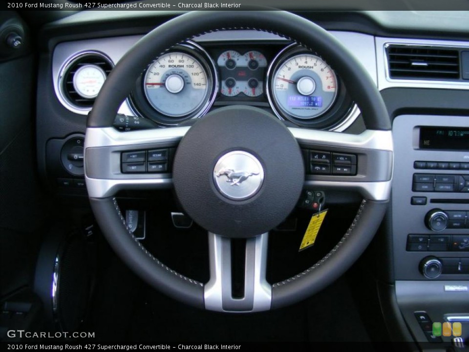 Charcoal Black Interior Steering Wheel for the 2010 Ford Mustang Roush 427 Supercharged Convertible #45611011