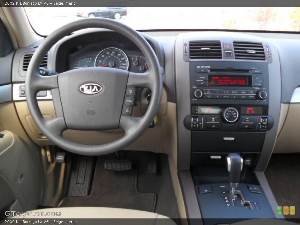 Beige Interior Dashboard for the 2009 Kia Borrego LX V6 #45615728