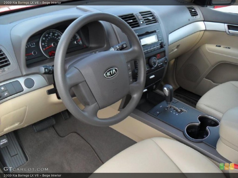 Beige Interior Prime Interior for the 2009 Kia Borrego LX V6 #45615788