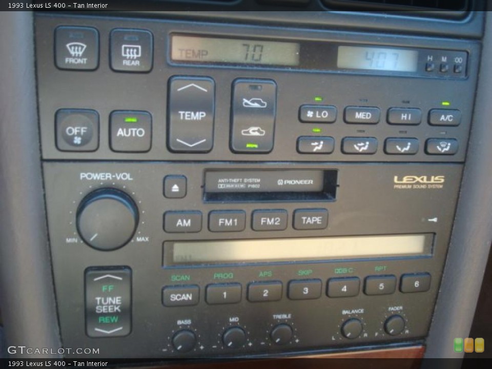 Tan Interior Controls for the 1993 Lexus LS 400 #45617836