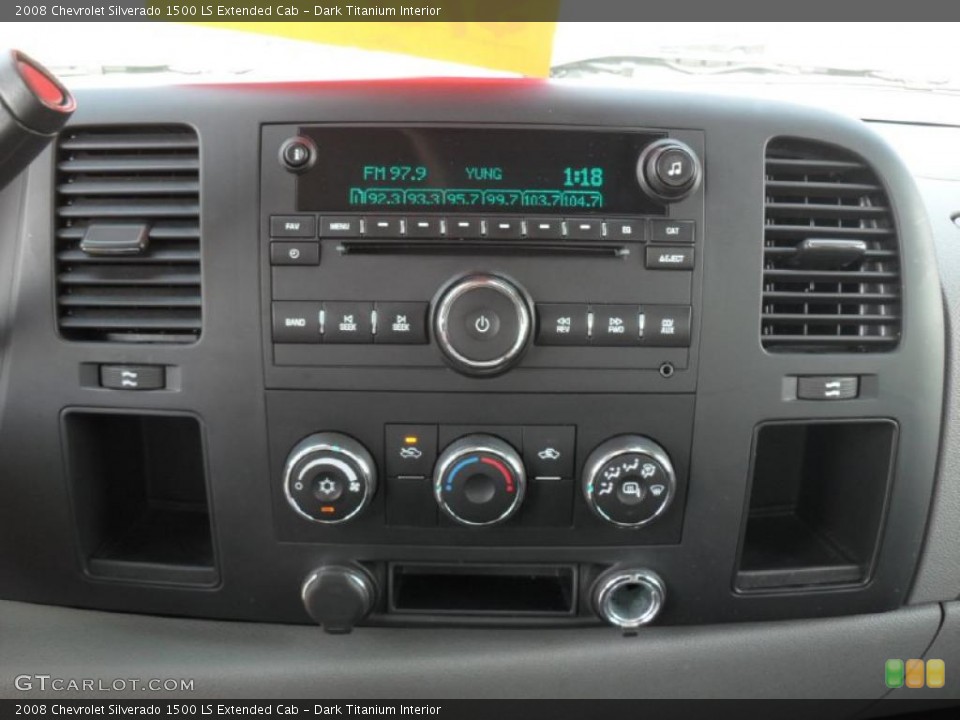 Dark Titanium Interior Controls for the 2008 Chevrolet Silverado 1500 LS Extended Cab #45619012