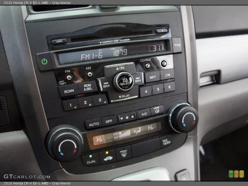 Gray Interior Controls for the 2010 Honda CR-V EX-L AWD #45625706