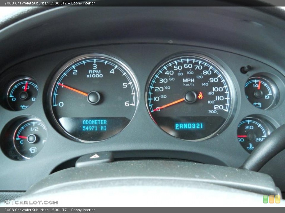 Ebony Interior Gauges for the 2008 Chevrolet Suburban 1500 LTZ #45630841