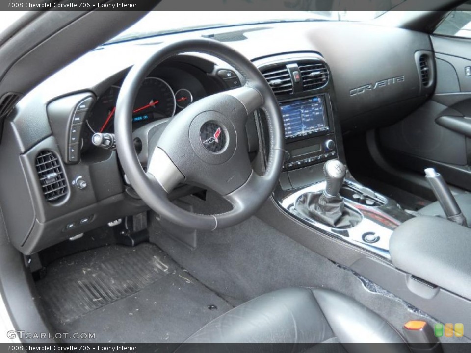 Ebony Interior Prime Interior for the 2008 Chevrolet Corvette Z06 #45631009