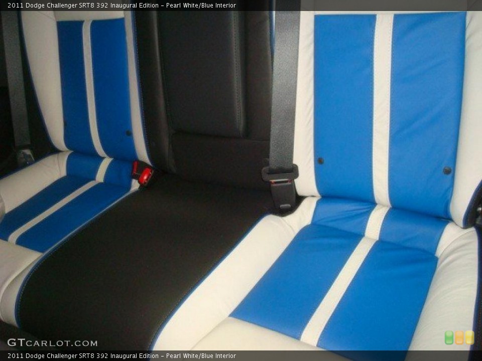 Pearl White/Blue Interior Photo for the 2011 Dodge Challenger SRT8 392 Inaugural Edition #45631085