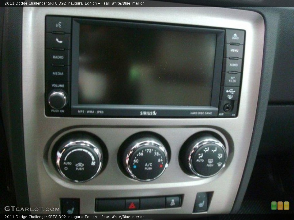 Pearl White/Blue Interior Controls for the 2011 Dodge Challenger SRT8 392 Inaugural Edition #45631117