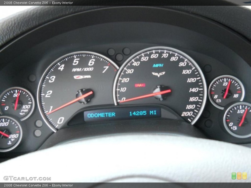 Ebony Interior Gauges for the 2008 Chevrolet Corvette Z06 #45631188