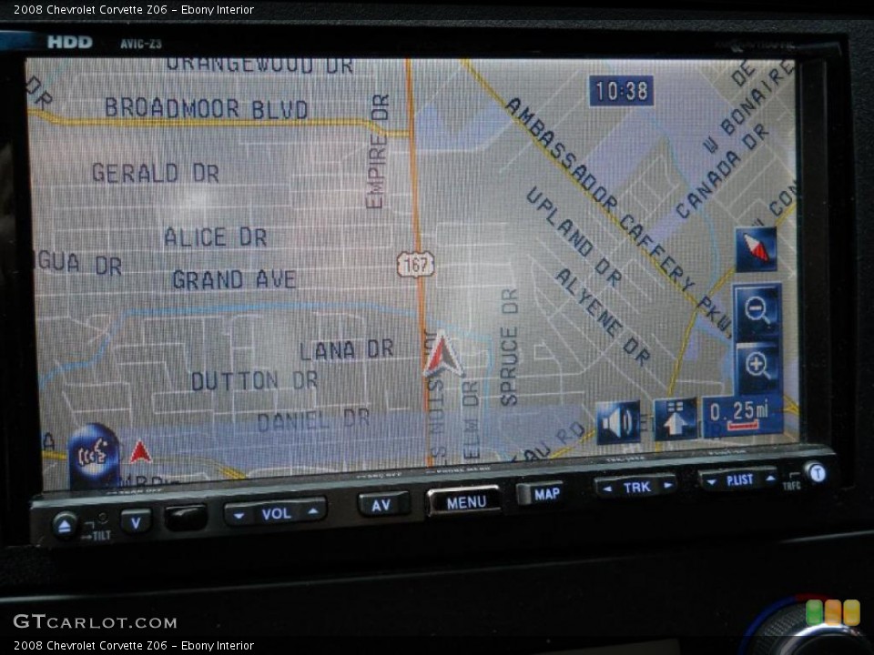 Ebony Interior Navigation for the 2008 Chevrolet Corvette Z06 #45631250