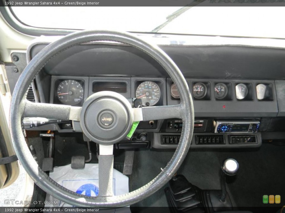 Green/Beige Interior Steering Wheel for the 1992 Jeep Wrangler Sahara 4x4 #45640114