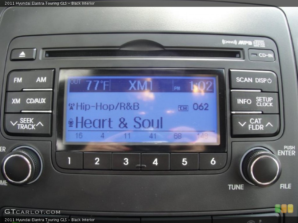 Black Interior Controls for the 2011 Hyundai Elantra Touring GLS #45650221