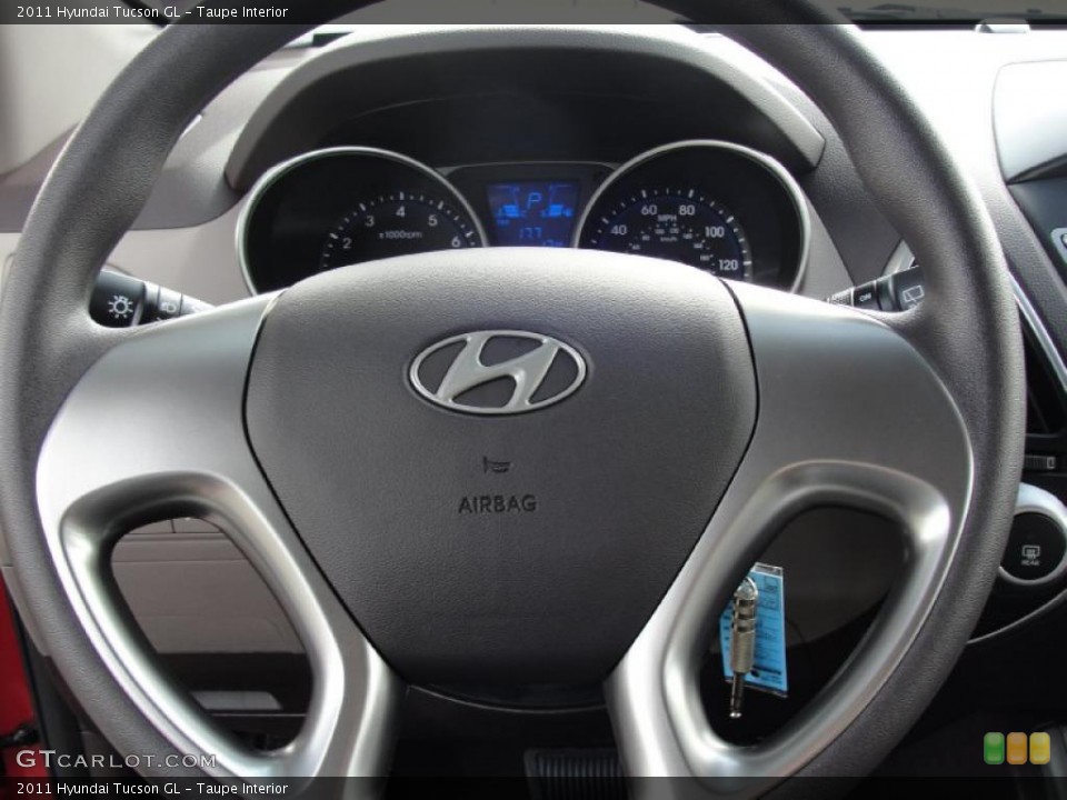 Taupe Interior Steering Wheel for the 2011 Hyundai Tucson GL #45651169