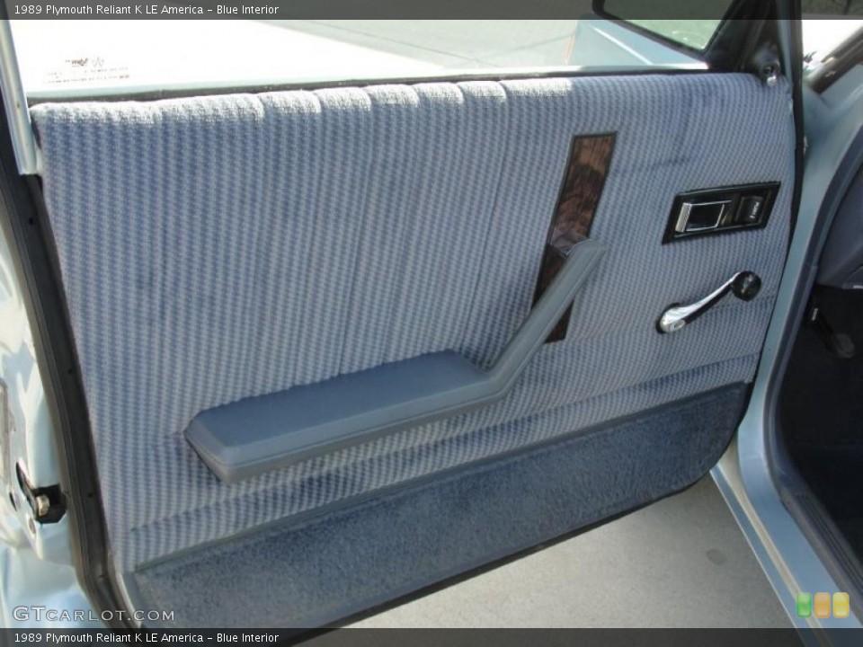 Blue Interior Door Panel for the 1989 Plymouth Reliant K LE America #45655205