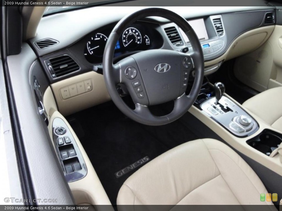 Beige 2009 Hyundai Genesis Interiors