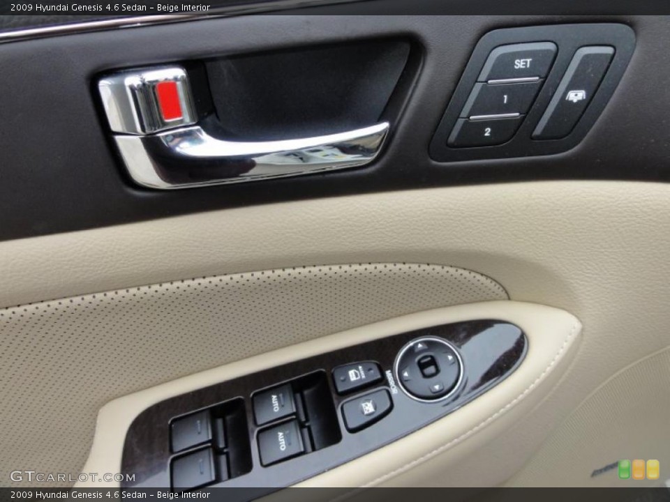 Beige Interior Controls for the 2009 Hyundai Genesis 4.6 Sedan #45663177