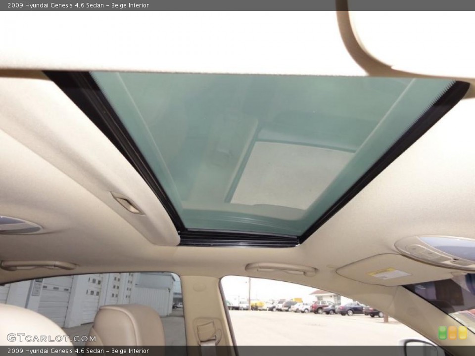 Beige Interior Sunroof for the 2009 Hyundai Genesis 4.6 Sedan #45663231