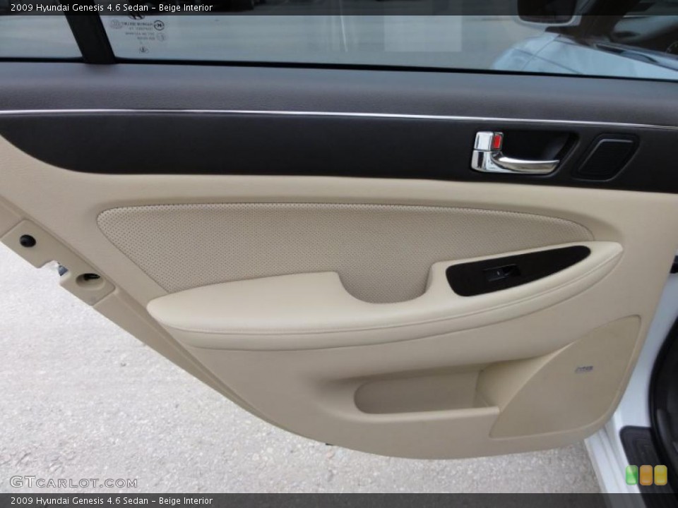 Beige Interior Door Panel for the 2009 Hyundai Genesis 4.6 Sedan #45663417