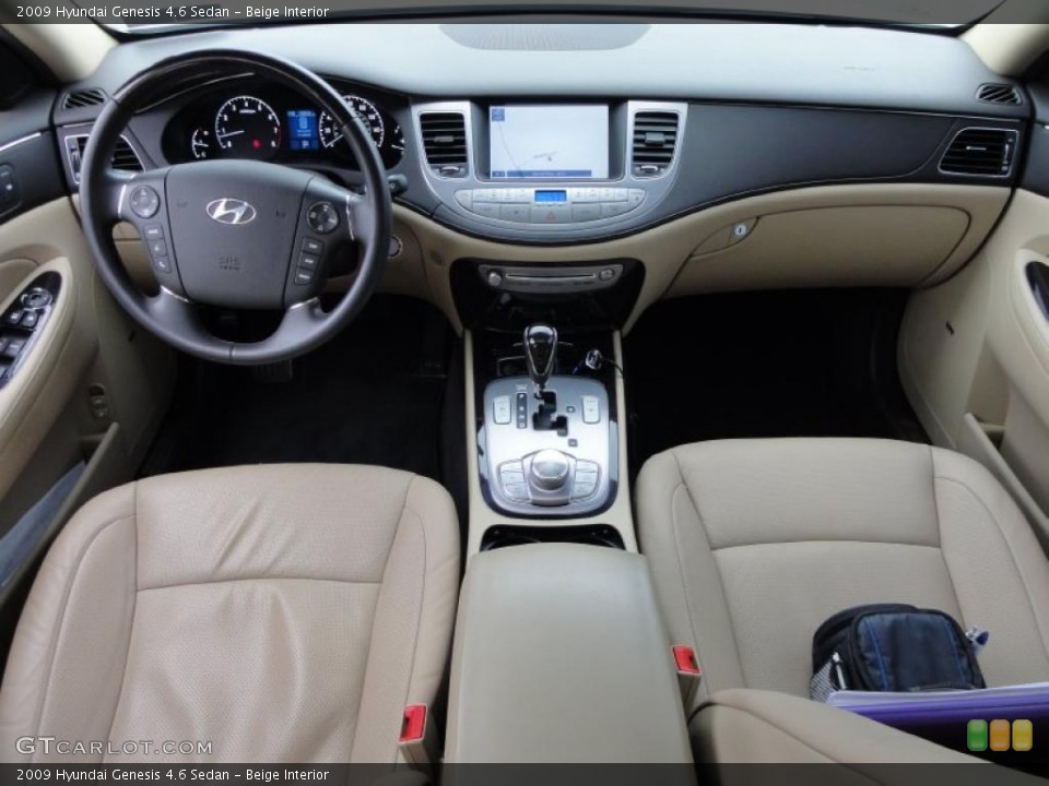 Beige Interior Dashboard for the 2009 Hyundai Genesis 4.6 Sedan #45663437