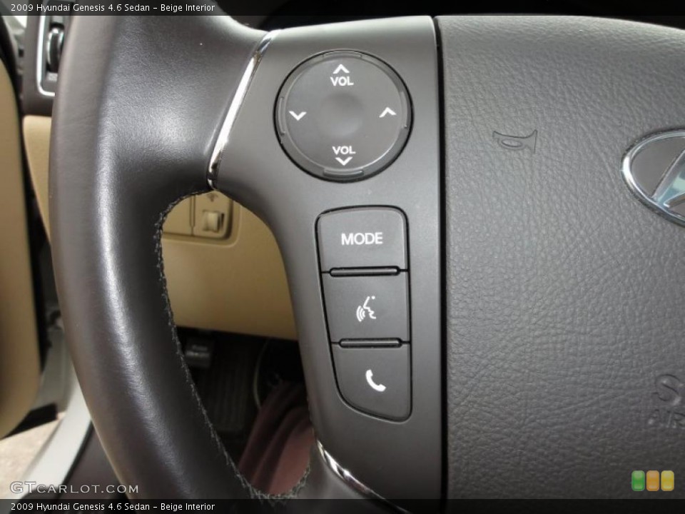 Beige Interior Controls for the 2009 Hyundai Genesis 4.6 Sedan #45664164