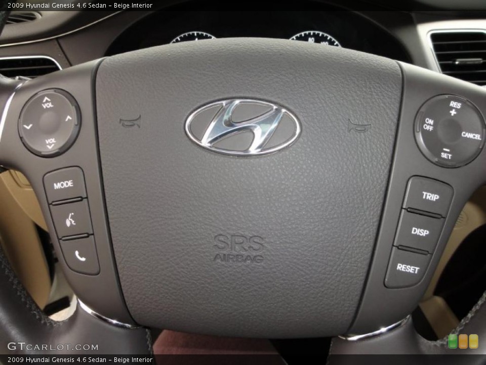 Beige Interior Controls for the 2009 Hyundai Genesis 4.6 Sedan #45664172