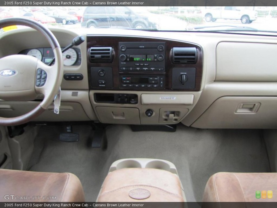 Castano Brown Leather Interior Dashboard for the 2005 Ford F250 Super Duty King Ranch Crew Cab #45675172