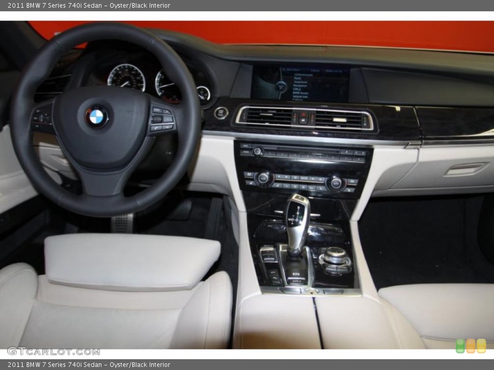 Oyster/Black Interior Dashboard for the 2011 BMW 7 Series 740i Sedan #45678818