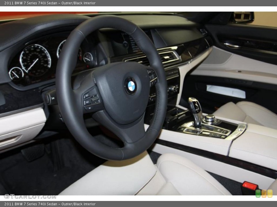 Oyster/Black Interior Photo for the 2011 BMW 7 Series 740i Sedan #45678830
